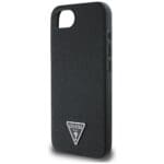 Guess Grained Triangle MagSafe Black Kryt iPhone 16e