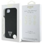 Guess Grained Triangle MagSafe Black Kryt iPhone 16e