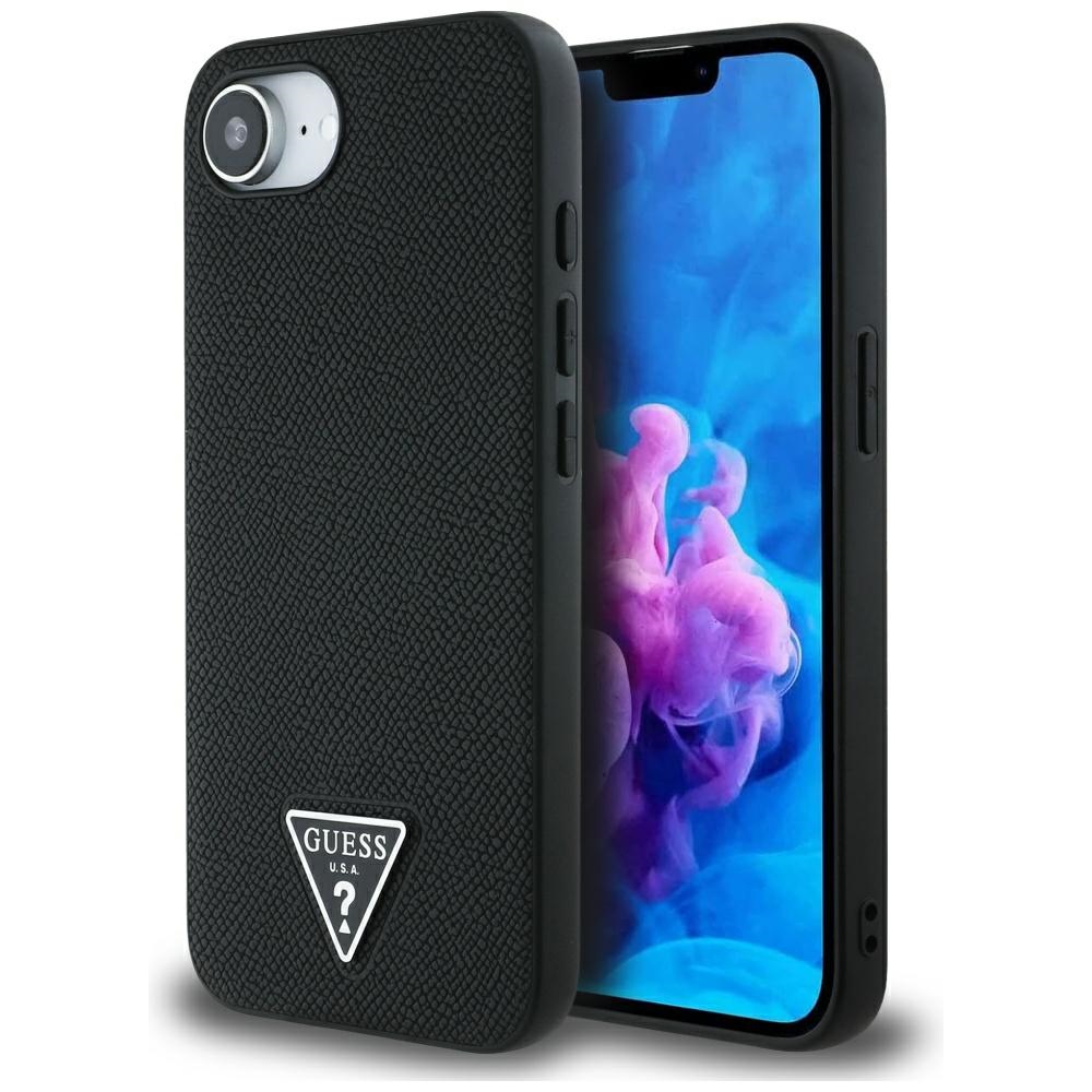 Guess Grained Triangle MagSafe Black Kryt iPhone 16e