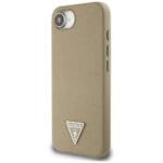 Guess Grained Triangle MagSafe Brown Kryt iPhone 16e