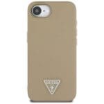 Guess Grained Triangle MagSafe Brown Kryt iPhone 16e