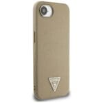 Guess Grained Triangle MagSafe Brown Kryt iPhone 16e