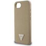 Guess Grained Triangle MagSafe Brown Kryt iPhone 16e