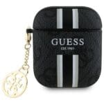 Guess GUA2P4RPSK Cover Black 4G Printed Stripes Charm Kryt AirPods Pro/Pro 2