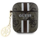Guess GUA2P4RPSW Cover Brown 4G Printed Stripes Charm Kryt AirPods Pro/Pro 2