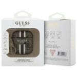 Guess GUA2P4RPSW Cover Brown 4G Printed Stripes Charm Kryt AirPods Pro/Pro 2