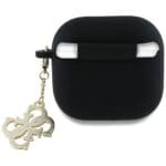 Guess GUA4LECG4K Cover Black Silicone 4G Charm Kryt AirPods 4