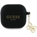 Guess GUA4LECG4K Cover Black Silicone 4G Charm Kryt AirPods 4