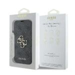 Guess GUBKP16S4GMGGR Black Book 4G Metal Logo Kryt iPhone 16