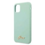 Guess GUHCN58LSLMGG Green Hardcase Silicone Vintage Gold Logo Kryt iPhone 11 Pro