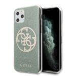 Guess GUHCN58PCUGLKA Khaki Hardcase 4G Circle Glitter Kryt iPhone 11 Pro