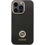 Guess GUHCP13LM4DGPK Black Hardcase Silicone Logo Strass 4G Kryt iPhone 13/13 Pro