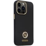 Guess GUHCP13LM4DGPK Black Hardcase Silicone Logo Strass 4G Kryt iPhone 13/13 Pro