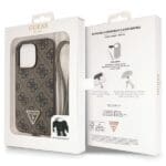 Guess GUHCP13LP4TDSCPW Brown Hardcase Crossbody 4G Metal Logo Kryt iPhone 13/13 Pro