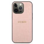 Guess GUHCP13LPCRBPI Pink Croco Strap Collection Kryt iPhone 13/13 Pro