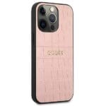 Guess GUHCP13LPCRBPI Pink Croco Strap Collection Kryt iPhone 13/13 Pro
