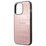 Guess GUHCP13LPCRBPI Pink Croco Strap Collection Kryt iPhone 13/13 Pro