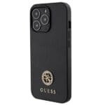 Guess GUHCP13LPS4DGPK Black Hardcase Strass Metal Logo Kryt iPhone 13 Pro
