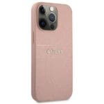 Guess GUHCP13LPSASBPI Pink Hardcase Saffiano Stripe Kryt iPhone 13/13 Pro