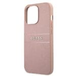 Guess GUHCP13LPSASBPI Pink Hardcase Saffiano Stripe Kryt iPhone 13/13 Pro