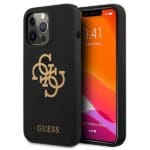 Guess GUHCP13XLS4GGBK Black Hardcase Silicone 4G Logo Kryt iPhone 13 Pro Max