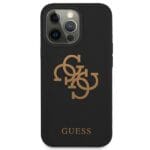 Guess GUHCP13XLS4GGBK Black Hardcase Silicone 4G Logo Kryt iPhone 13 Pro Max