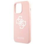 Guess GUHCP13XLS4GWPI Pink Hardcase Silicone 4G Logo Kryt iPhone 13 Pro Max