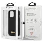 Guess GUHCP13XLSLMGBK Black Hardc ase Silicone Script Gold Logo Kryt iPhone 13 Pro Max