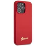 Guess GUHCP13XLSLMGRE Burgundy Hardcase Silicone Vintage Gold Logo Kryt iPhone 13 Pro Max