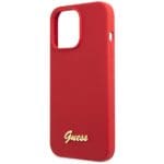 Guess GUHCP13XLSLMGRE Burgundy Hardcase Silicone Vintage Gold Logo Kryt iPhone 13 Pro Max