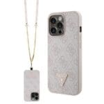 Guess GUHCP13XP4TDSCPP Pink Hardcase Crossbody 4G Metal Logo Kryt iPhone 13 Pro Max