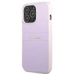 Guess GUHCP13XPSASBPU Purple Hardcase Saffiano Stripe Kryt iPhone 13 Pro Max