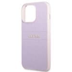 Guess GUHCP13XPSASBPU Purple Hardcase Saffiano Stripe Kryt iPhone 13 Pro Max