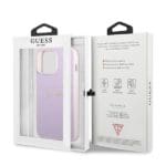 Guess GUHCP13XPSASBPU Purple Hardcase Saffiano Stripe Kryt iPhone 13 Pro Max