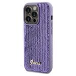 Guess GUHCP13XPSFDGSU Purple Hardcase Sequin Script Metal Kryt iPhone 13 Pro Max