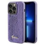 Guess GUHCP13XPSFDGSU Purple Hardcase Sequin Script Metal Kryt iPhone 13 Pro Max