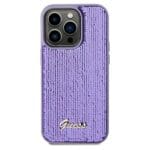 Guess GUHCP13XPSFDGSU Purple Hardcase Sequin Script Metal Kryt iPhone 13 Pro Max