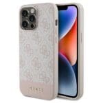 Guess GUHCP14LG4GLPI Pink Hardcase 4G Stripe Collection Kryt iPhone 14 Pro