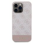 Guess GUHCP14LG4GLPI Pink Hardcase 4G Stripe Collection Kryt iPhone 14 Pro