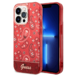 Guess GUHCP14LHGBNHR Red Hardcase Bandana Paisley Kryt iPhone 14 Pro
