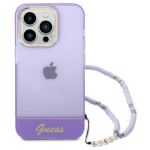 Guess GUHCP14LHGCOHU Purple Hardcase Translucent Pearl Strap Kryt iPhone 14 Pro