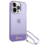 Guess GUHCP14LHGCOHU Purple Hardcase Translucent Pearl Strap Kryt iPhone 14 Pro