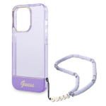 Guess GUHCP14LHGCOHU Purple Hardcase Translucent Pearl Strap Kryt iPhone 14 Pro