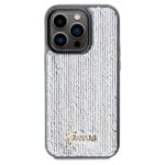 Guess GUHCP14LPSFDGSS Silver Hardcase Sequin Script Metal Kryt iPhone 14 Pro