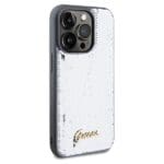 Guess GUHCP14LPSFDGSS Silver Hardcase Sequin Script Metal Kryt iPhone 14 Pro