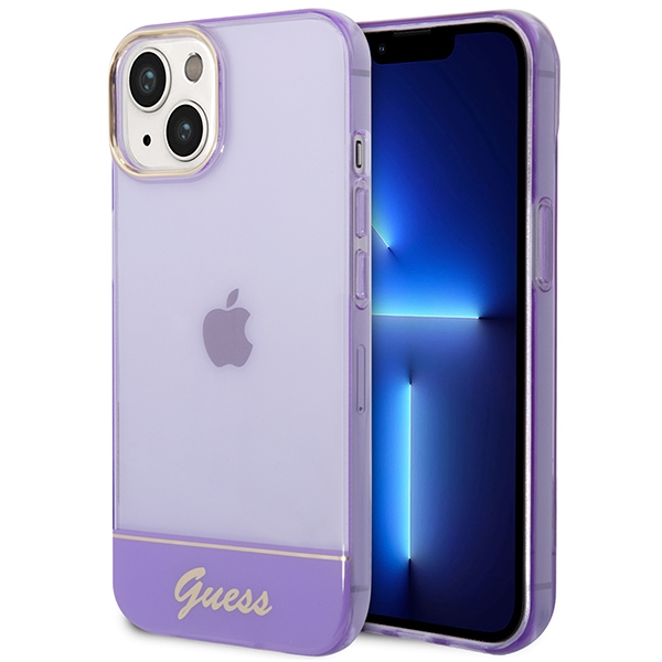 Guess GUHCP14SHGCOU Purple Hardcase Translucent Kryt iPhone 13/14/15