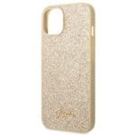 Guess GUHCP14SHGGSHD Gold Hardcase Glitter Script Kryt iPhone 13/14/15