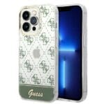 Guess GUHCP14XHG4MHA Khaki Hardcase 4G Pattern Script Kryt iPhone 14 Pro Max