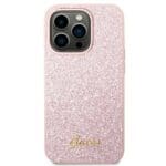 Guess GUHCP14XHGGSHP Pink Hardcase Glitter Script Kryt iPhone 14 Pro Max