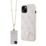 Guess GUHCP14XP4TDSCPP Pink Hardcase Crossbody 4G Metal Logo Kryt iPhone 14 Pro Max